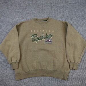 Vintage Colorado Rockies Sweatshirt Mens XL Brown MLB Baseball Lee Sport 90s